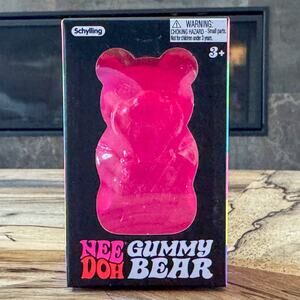 NIB NeeDoh Gummy Bear Pink Way Out, Watermelon! Jumbo Squishy Fidget Schylling